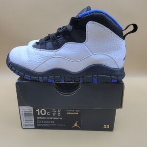 2018 Nike Air Jordan 10 Retro TD Orlando Toddler Shoes Size 10 White Black Blue